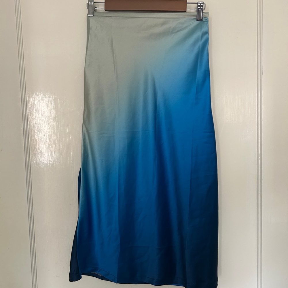 LIONESS ombré silk midi skirt